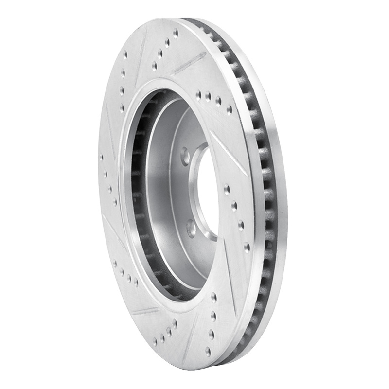 Ford Explorer Sport Trac Brake Rotor (1) - Front Right - R1 Concepts - Drilled & Slotted - Silver - `06-`10